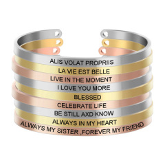 Fashion jewelry Simple Custom Letters Names Engraved Cuff Stainless Steel Bracelets Fashion jewelry Simple Custom Letters Names Engraved Cuff Stainless Steel Bracelets