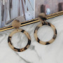 spring fashion Leopard Acetate Geometric Tortoiseshell Round Brown acrylic hoop earrings jewelry
