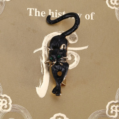 Hot jewelry Egypt Pharaoh black cat gold plated colorful rhinestone cute shaped korean animal brooch cats