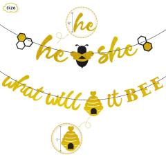 Bee Banner Cake Topper party balloon Gender Reveal Party Decorations Set