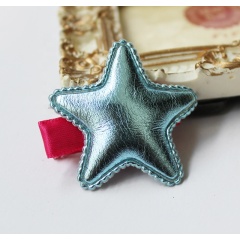 PU star shape fabric decoration gold star hair clip making accessoriesfor little girls