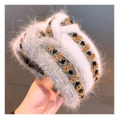 Women's Hair Accessories pompom headband Bunny Ears diamond plush hair bands
