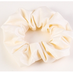AliExpress Amazon hot sale new pure color girls PU leather hair scrunchies
