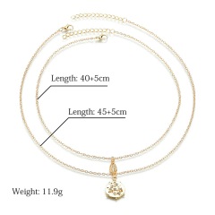 Luxury jewelry for women summer holiday design vintage rosary metal necklace