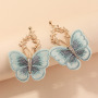 Wholesale Girls Delicate Handmade Rhinestone Embroidery Lace butterfly earrings Wholesale Girls Delicate Handmade Rhinestone Embroidery Lace butterfly earrings