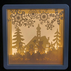 amazon custom led night 3d frame Paper cut shadow Light Box for christmas birthday wedding gift