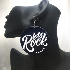 2020 new arrive custom big bohemia round african afro wooden earring for women