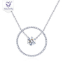 jewelry rose gold 18k plated Hoop Moissanite diamond pendant necklace