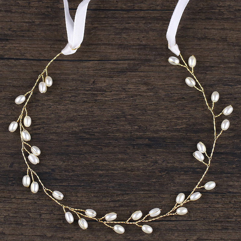 Handmade women bride silver pearl hair accessories wedding bridal headband Handmade women bride silver pearl hair accessories wedding bridal headband