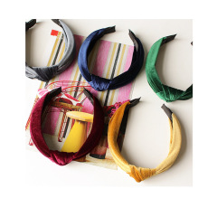 Vintage handmade ladies hair accessories velvet fabric knot headband
