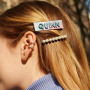 Europe and America new design girls custom letter acetate word hair clips