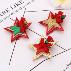 wholesale 2020 ins fall winter glitter girls hairgrips glove tree deer hat christmas kids hair clips for christmas