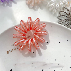 Korean new style candy color pearl line telephone cord hair tie for girls