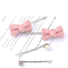 Fashion Korean hair accessories rhinestone pearl bow hair clips hairpin