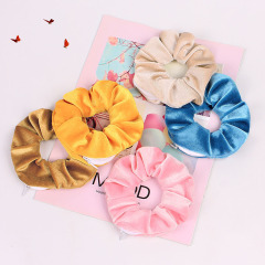 High Quality Velvet Pocket Hidden Elastic Zipper Hair Scrunchies for Women Ponytail Holder