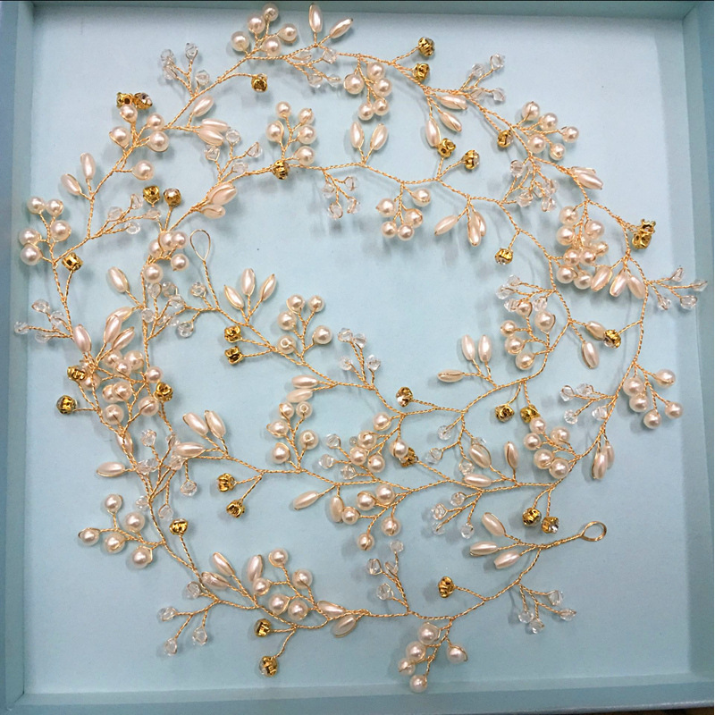 Wholesale korea fashion copper silver long hair band wedding bridal headband rhinestone