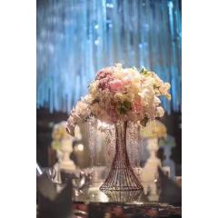 custom Gold metal Road Lead Flower Vase Stand for Wedding Centerpiece Decoration
