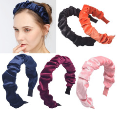 Wholesale 2020 High Quality Girls Hairband for women Wide Velvet turban Headbands Cross Knotted Hair Bands
