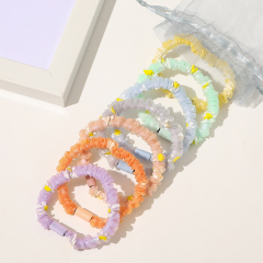 Ins hot new style elastic candy color wire line telephone cord hair tie for girls
