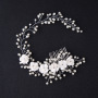 Handmade silver pearl flower headbands wedding hair accessories bridal combs