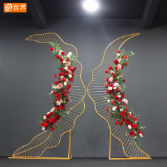 LED light iron metal wedding petals event decoration stage background centerpieces set