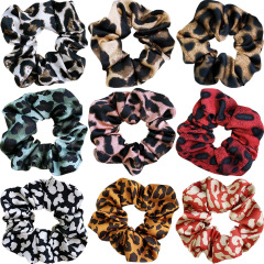 bulk INS fancy Women cheap girls cute cotton elastic tie vintage hair leopard scrunchies