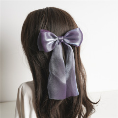 Summer wholesale women new design yarn bowknot ribbon hair clip for girls
