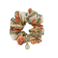 vintage ins amazon fancy Fashion fabric printing colors elastic chiffon hair scrunchies tie vintage ins amazon fancy Fashion fabric printing colors elastic chiffon hair scrunchies tie