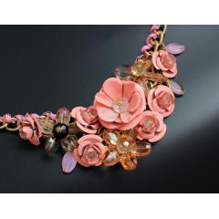 amazon fashion popular Gemstone women floral statement Exaggerated Short Clavicle flower jewelry choker necklace