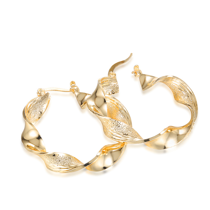 Wholesale copper thread hoop plating 18k gold fashion earring accessories Wholesale copper thread hoop plating 18k gold fashion earring accessories