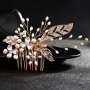 New Luxury Gold Leaf Wedding Crystal Tiara Bridal Hairband Hair Combs