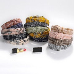Solid colors knit vintage plaid pearl women headband Cross Knot Hair hoop Solid colors knit vintage plaid pearl women headband Cross Knot Hair hoop