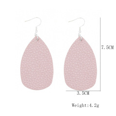 8pcs/set Amazon hot sale fashion jewelry girls teardrop-shaped leather earrings for women