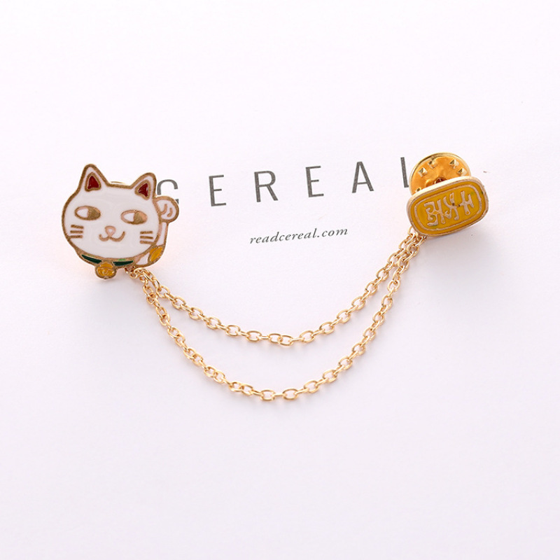 New Wholesale Custom Alloy Cartoon Enameled Brooch lovely girls brooch tassel Jewelry rhinestone brooch stick pin