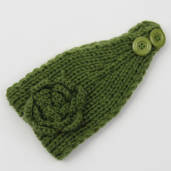 OEM Baby crochet flower warmer winter knitted hair band headbands