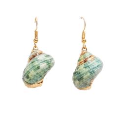 new fashion amazon ins sand beach sea jewelry gold plated pearl counch shell drop earring