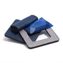 Korean fashion jewelry geometric rectangle women leather acrylic brooches