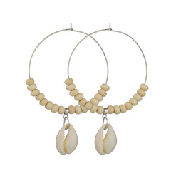 Round gold big hoop bead sea shell earrings for women 2019 new fashion