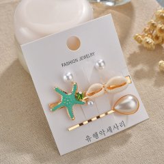 2019 new arrival Europe style metal seashells barrette hair clip decorative for women