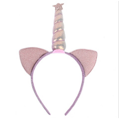 Wholesale Kids Girls Pink Unicorn Cat Ear Shining Bling Party Headband Wholesale Kids Girls Pink Unicorn Cat Ear Shining Bling Party Headband