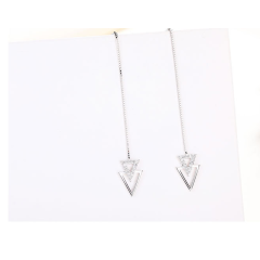2019 new fashion christmas gift trendy korean women long 925 sterl silver drop earring