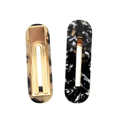 12pcs Headwear Styling Tools Hollow Geometric Acrylic Resin women Hair Barrettes