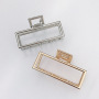 Hot sale china low price alloy simple retro girls gold square metal hair claw