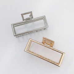 Hot sale china low price alloy simple retro girls gold square metal hair claw