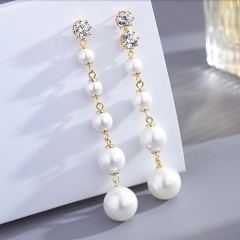 New Fashion 925 Silver Long Women Earring Accessories Pearl Tassel Earrings New Fashion 925 Silver Long Women Earring Accessories Pearl Tassel Earrings