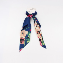 wholesale new design bulk custom pattern scarves bow girls hair scrunchies