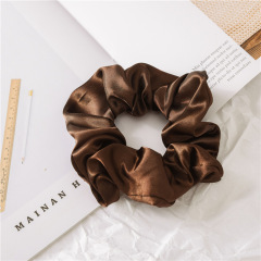Wholesale Custom Solid Color Women Accessories Fabric Elastic Girls Satin Scrunchies Hair Ties