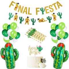 Mexican Carnival Party Banner Cactus Aluminum Balloon Cake Decoration party suppliers Mexican Carnival Party Banner Cactus Aluminum Balloon Cake Decoration party suppliers