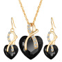 best sell amazon Korean fashion valentine's day christmas gift jewelry silver women zircon necklace set best sell amazon Korean fashion valentine's day christmas gift jewelry silver women zircon necklace set