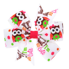 15 Color wholesale boutique hairbows baby girls printed hair clip for girls hair accessories